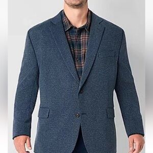 Stafford Blazer Big & Tall Stretch Comfort Herringbone Blazer- Size 56 Reg